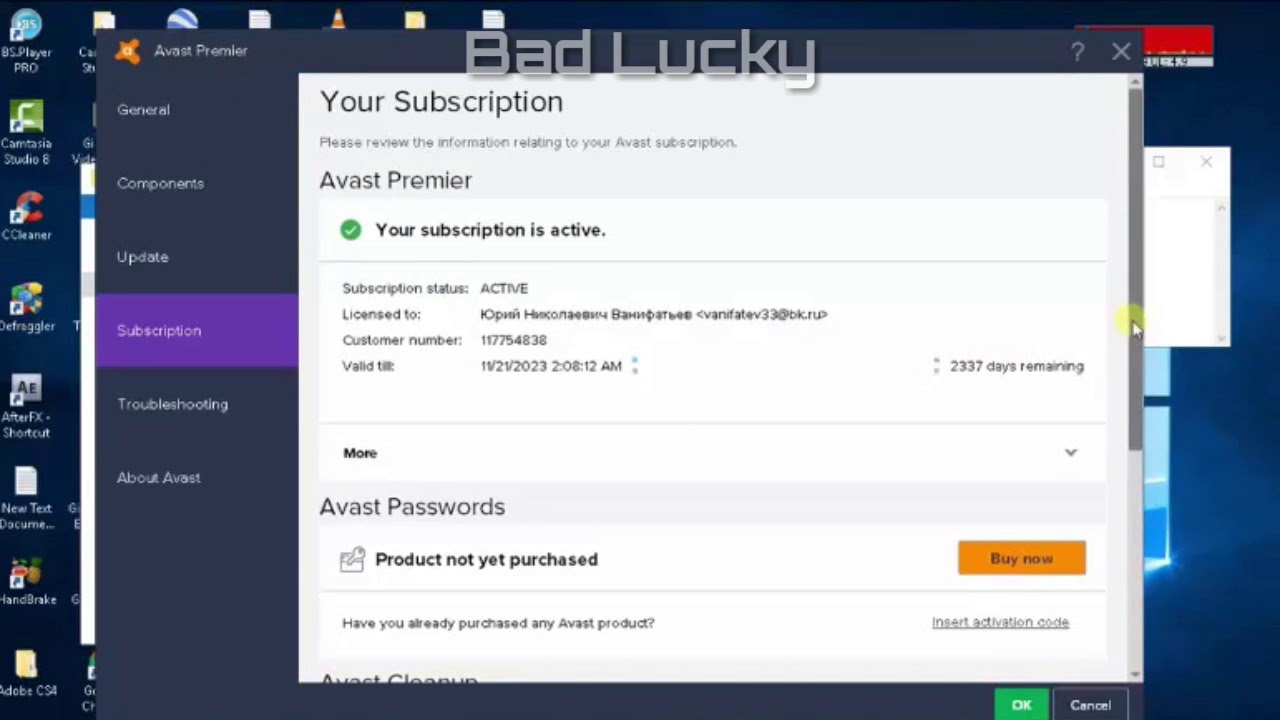 Avast 9 activation code free online